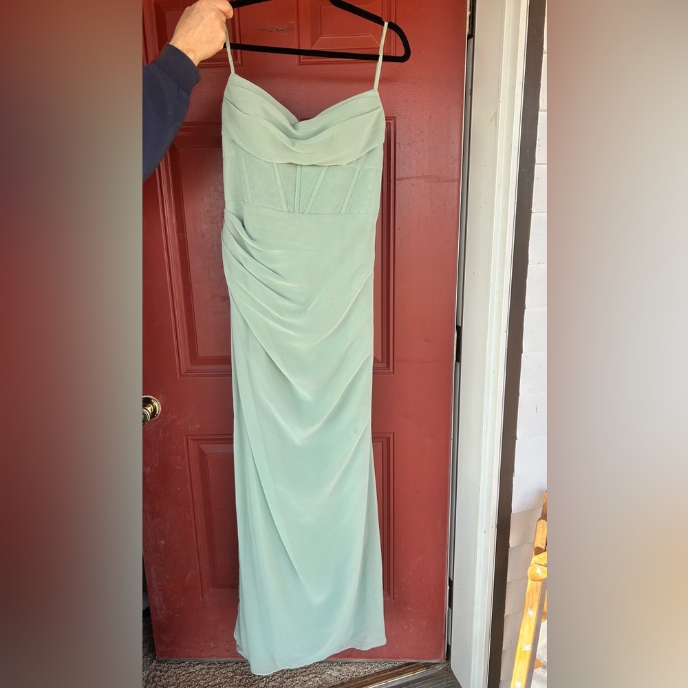 Elegant Strapless Green Dress